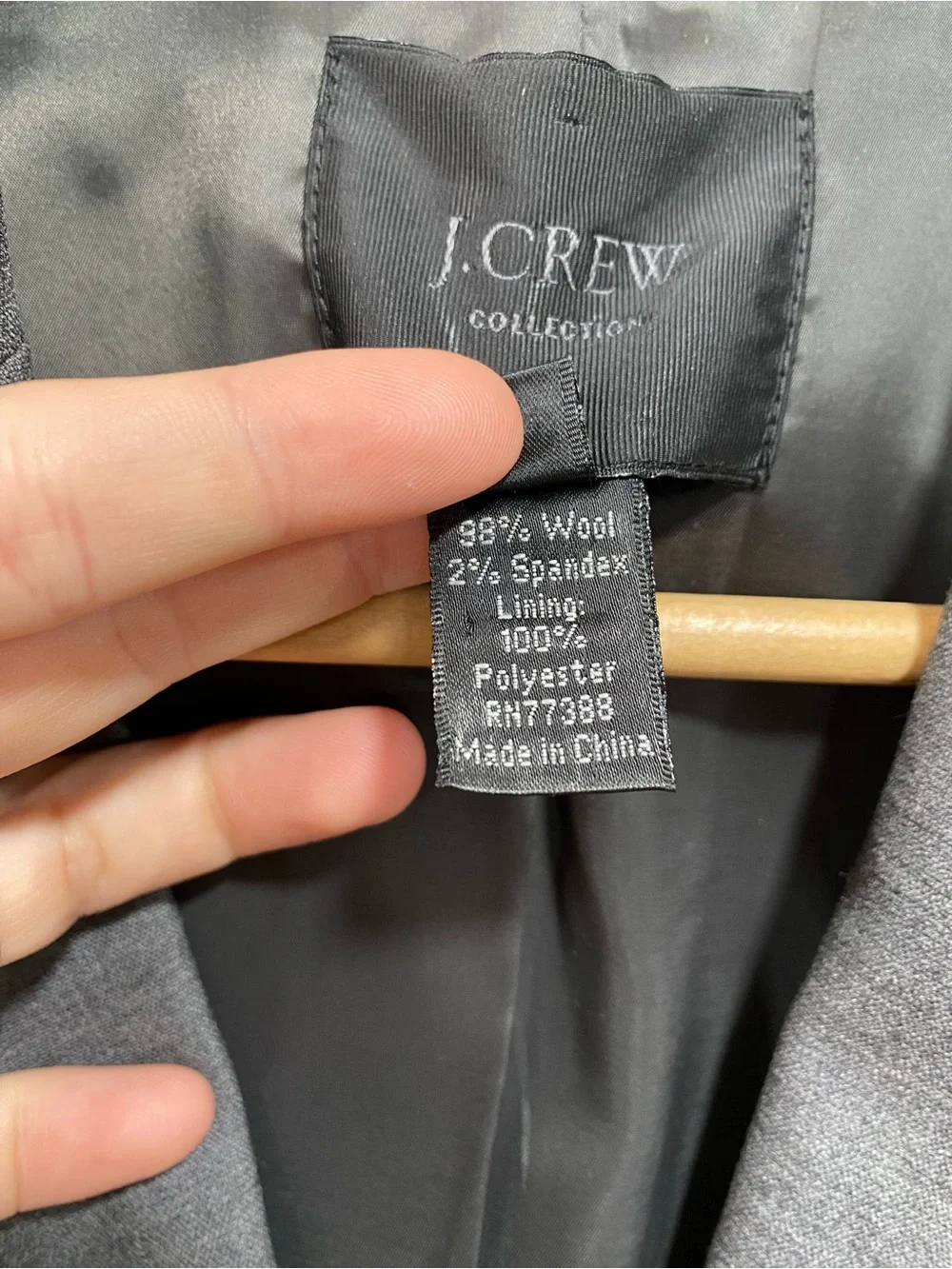 J.Crew Collection Loro Piana Italian Wool Blazer Gray 2-Button Suit Jacket 4